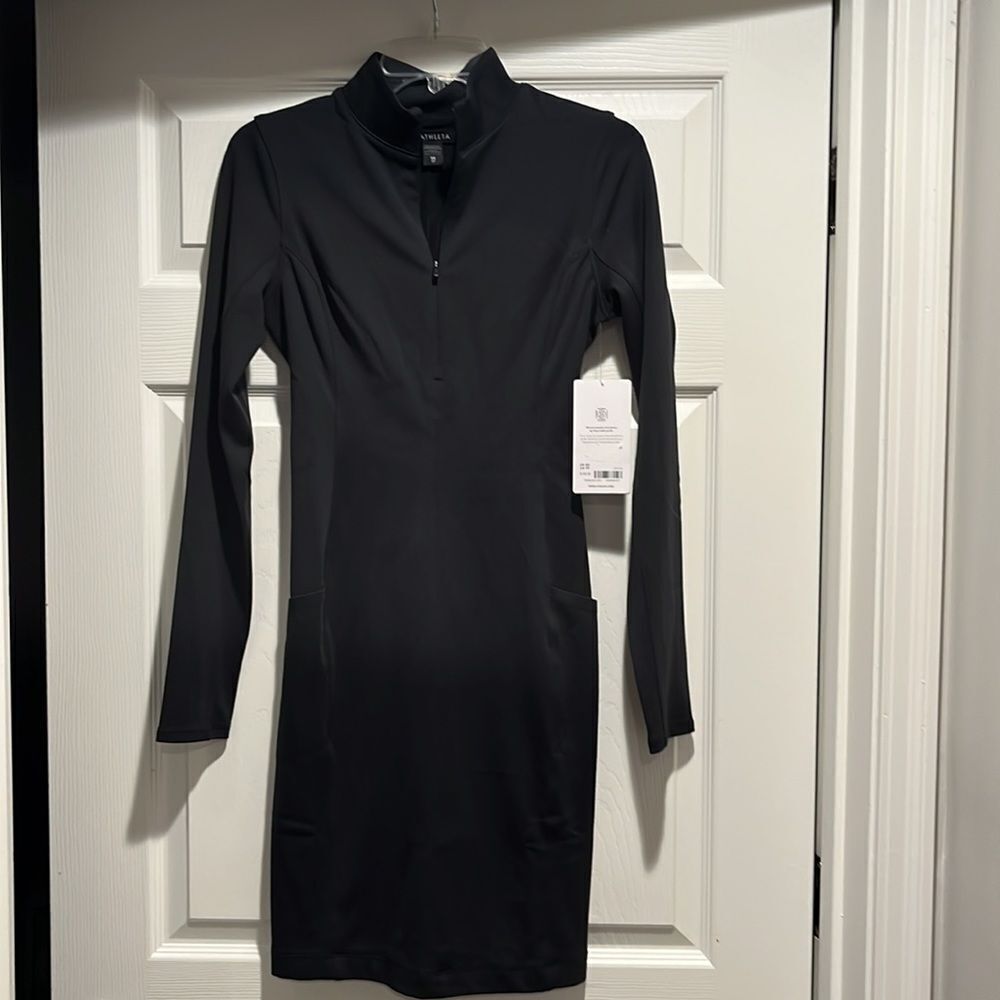 NWOT Athleta Delancey Black Dress size XS - Picture 4 of 7
